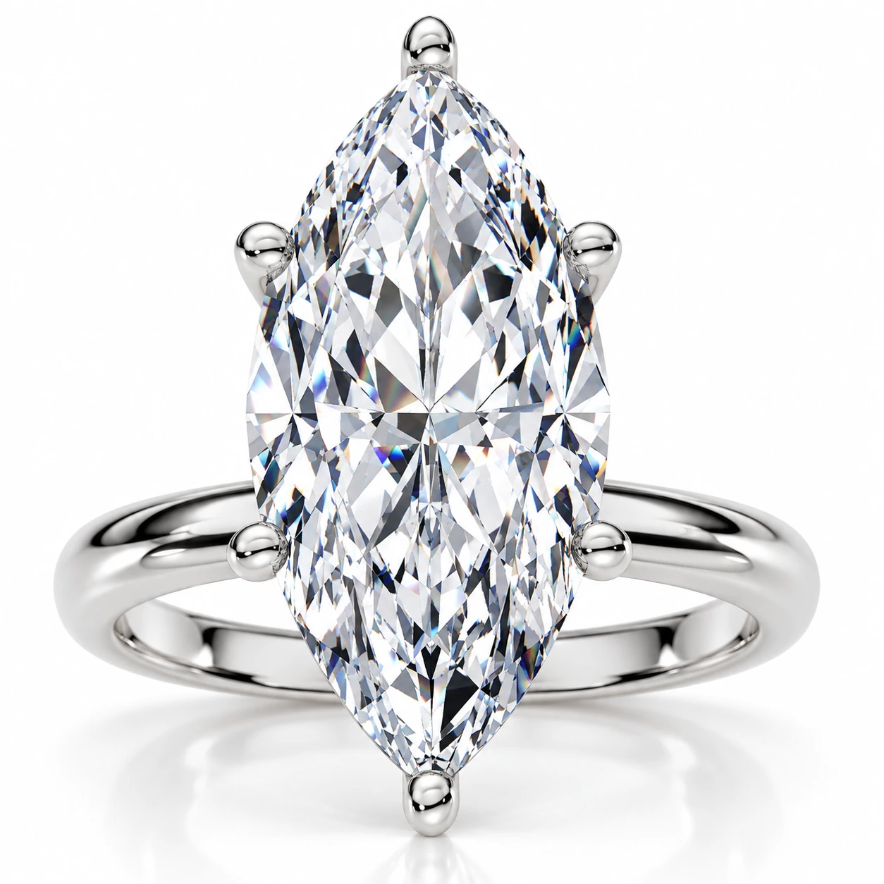 Certified 6Ct Marquise Solitaire Diamond Engagement Ring Lab Grown (F-G, VS)