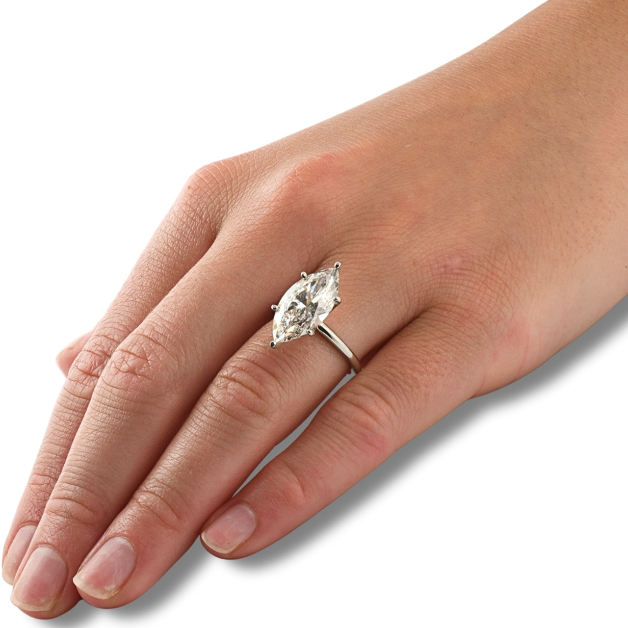 Certified 6Ct Marquise Solitaire Diamond Engagement Ring Lab Grown (F-G, VS)