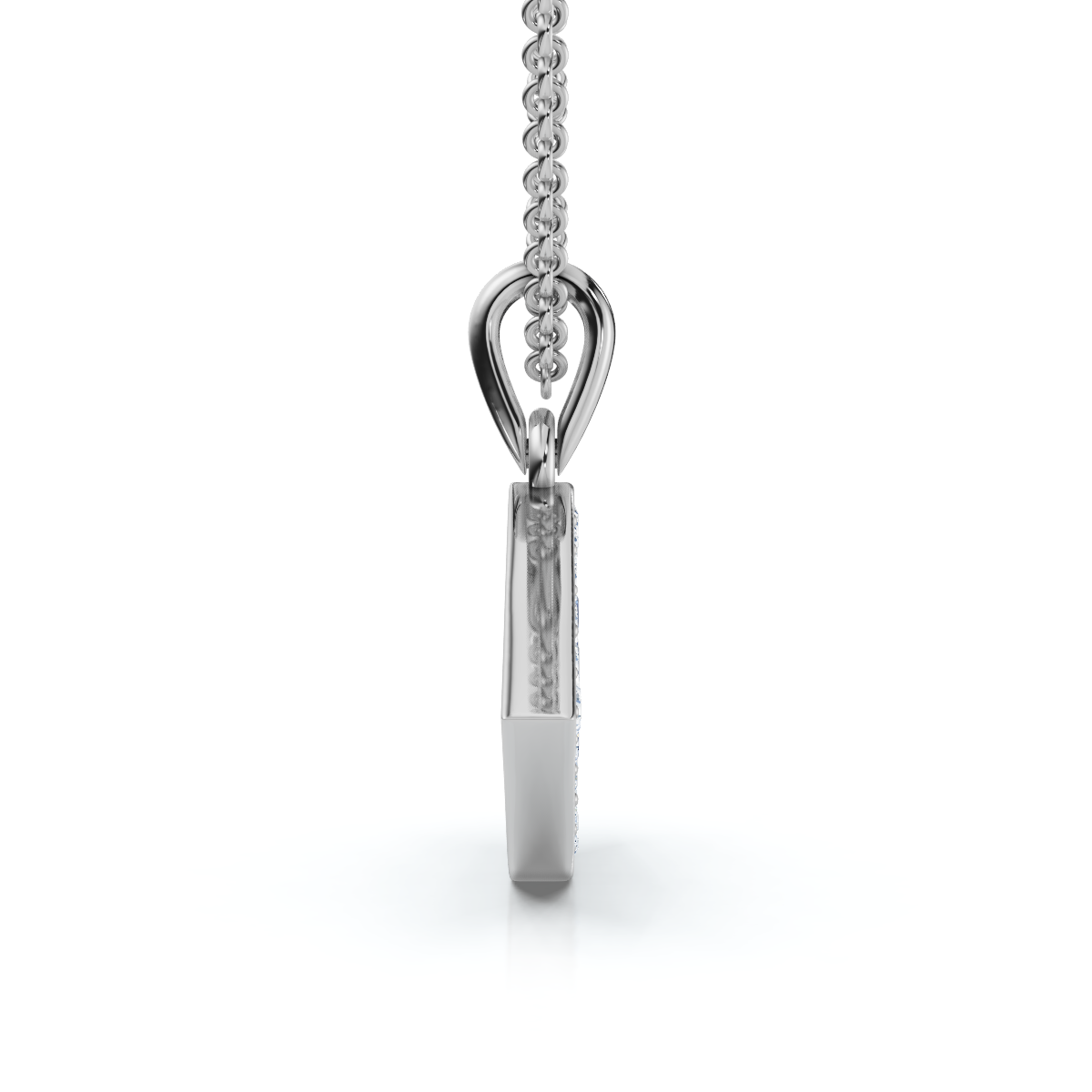 1/4ct Blue & White Diamond Evil Eye Pendant 14K White Gold W/ 18" Chain & Box (G-H, I2-I3)