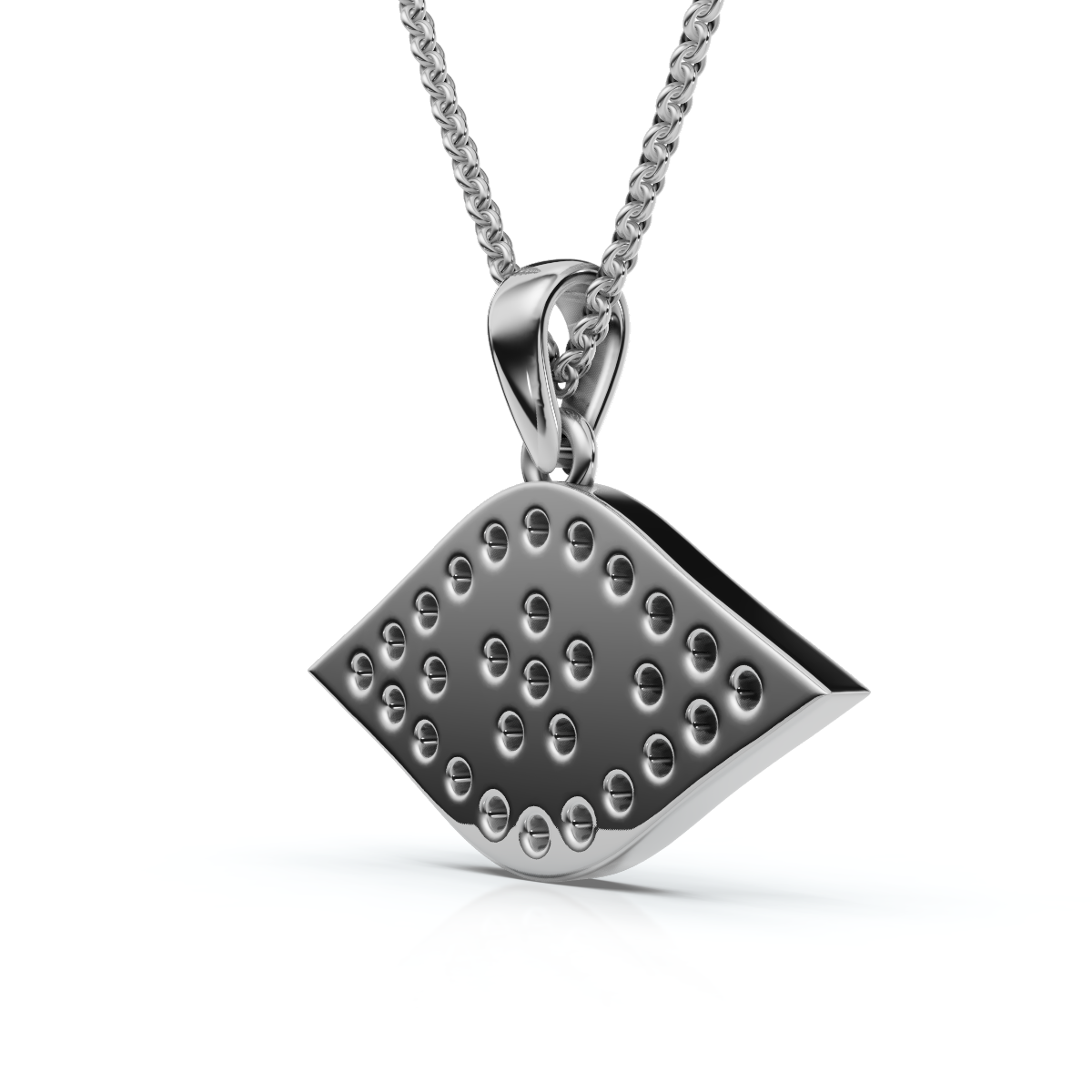 1/4ct Blue & White Diamond Evil Eye Pendant 14K White Gold W/ 18" Chain & Box (G-H, I2-I3)