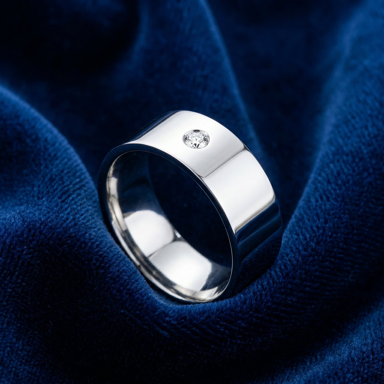 Mens 8mm Flat 950 Platinum Comfort Wedding Ring Band