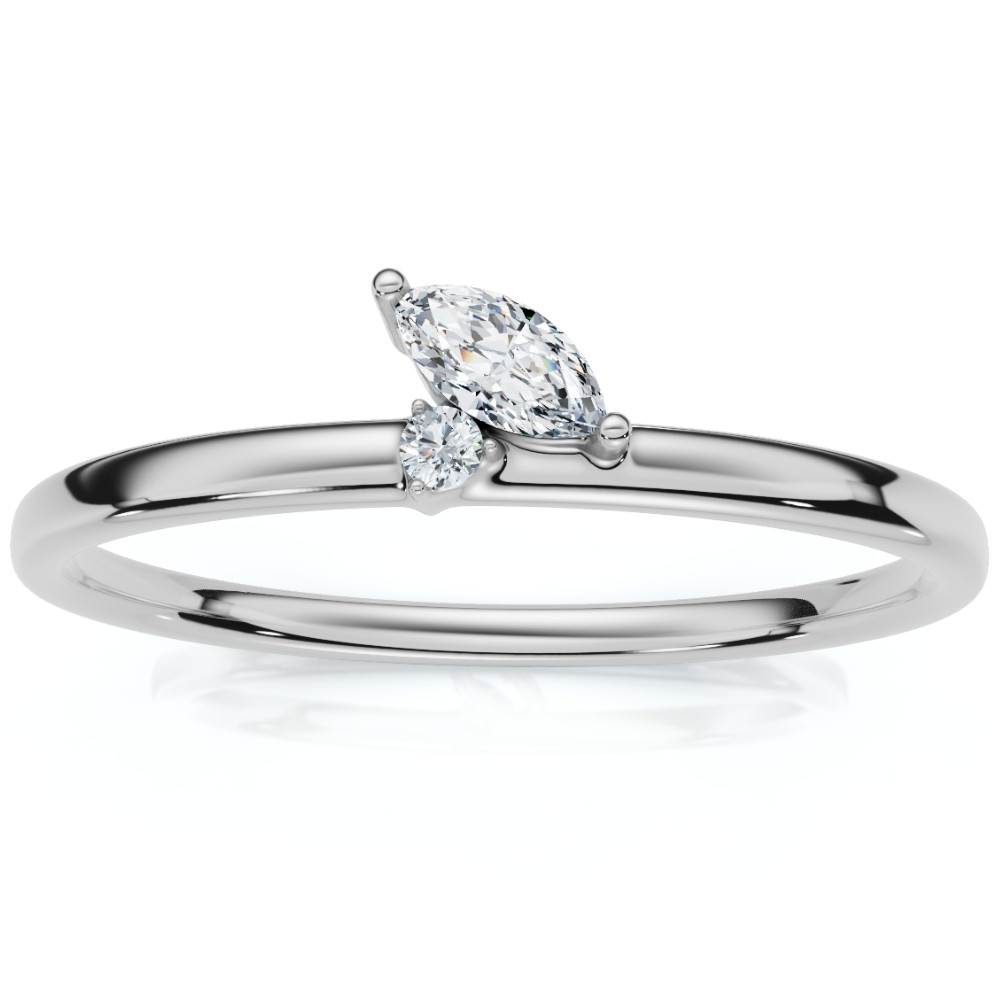 Marquise Diamond Stackable Wedding Ring Women's Anniversary Band 14k Gold (F-G, VS)