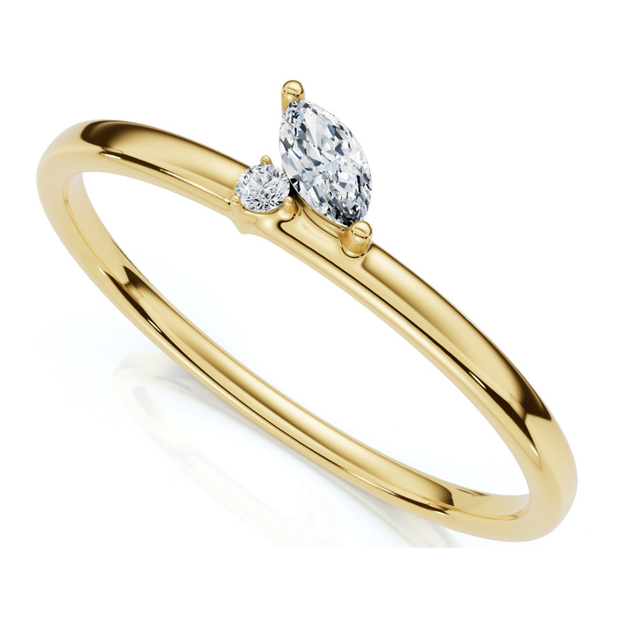 Marquise Diamond Stackable Wedding Ring Women's Anniversary Band 14k Gold (F-G, VS) Marquise Diamond Stackable Wedding Ring Women's Anniversary Band 14k Gold (F-G, VS)