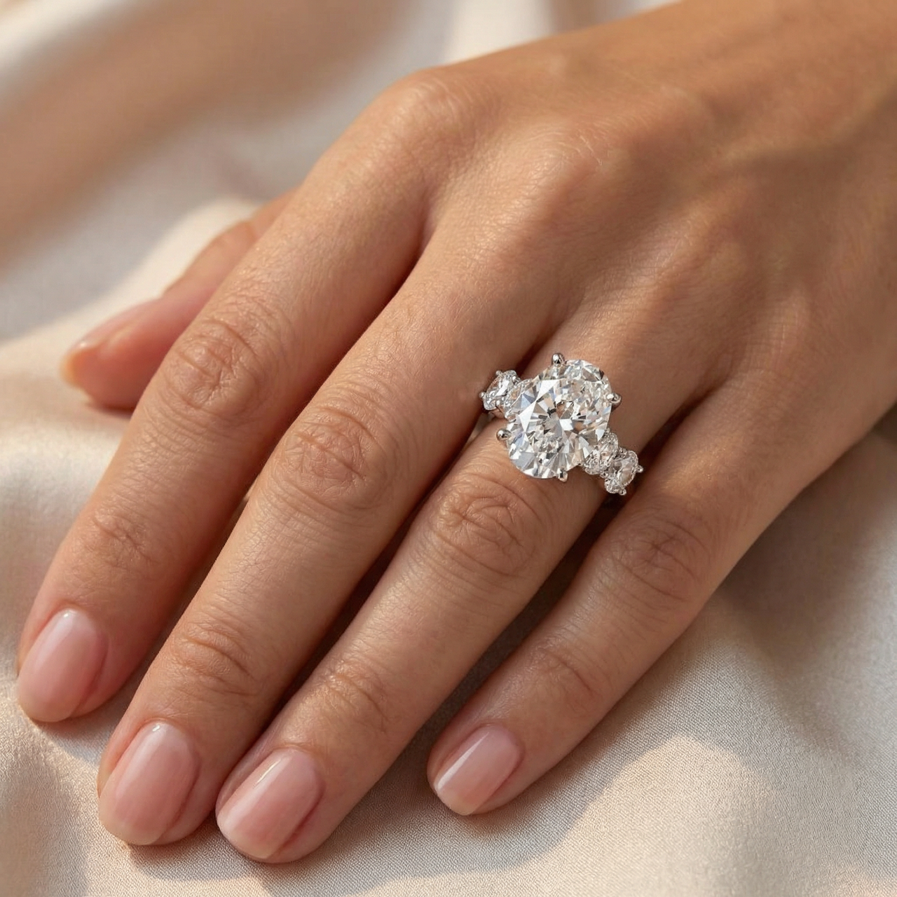 Certified 8.50Ct Oval Diamond Engagement Ring 14k Gold (F-G, VS2-SI1)