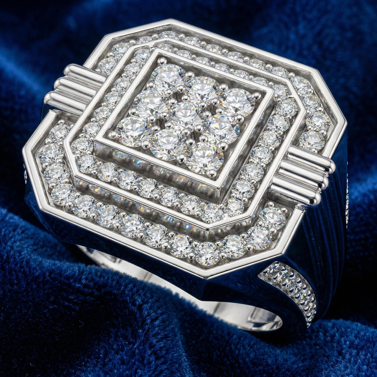 1 3/4Ct Diamond Men's Anniversary Ring White, Yellow, or Rose Gold Lab Grown (F-G, VS)
