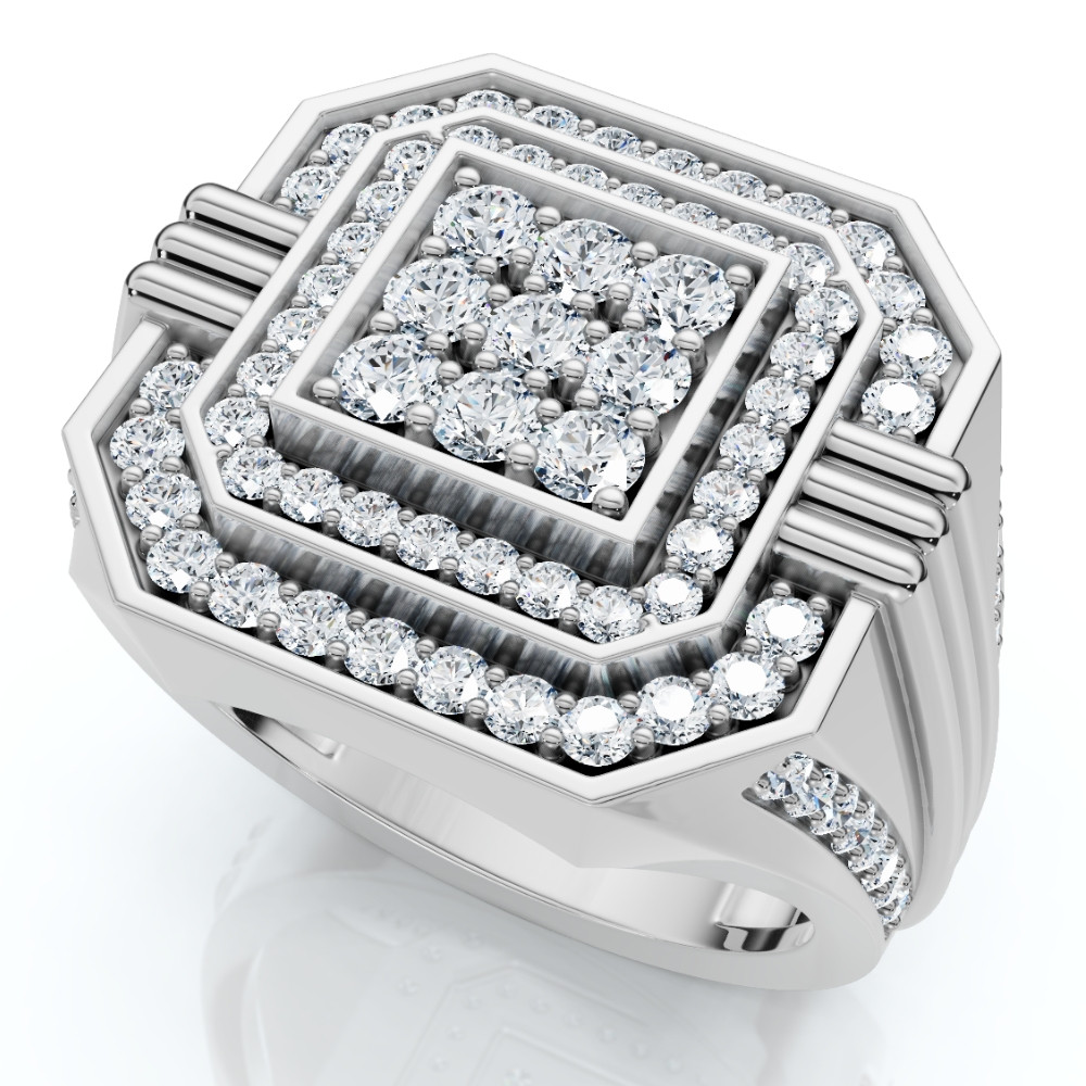 1 3/4Ct Diamond Men's Anniversary Ring White, Yellow, or Rose Gold Lab Grown (F-G, VS)