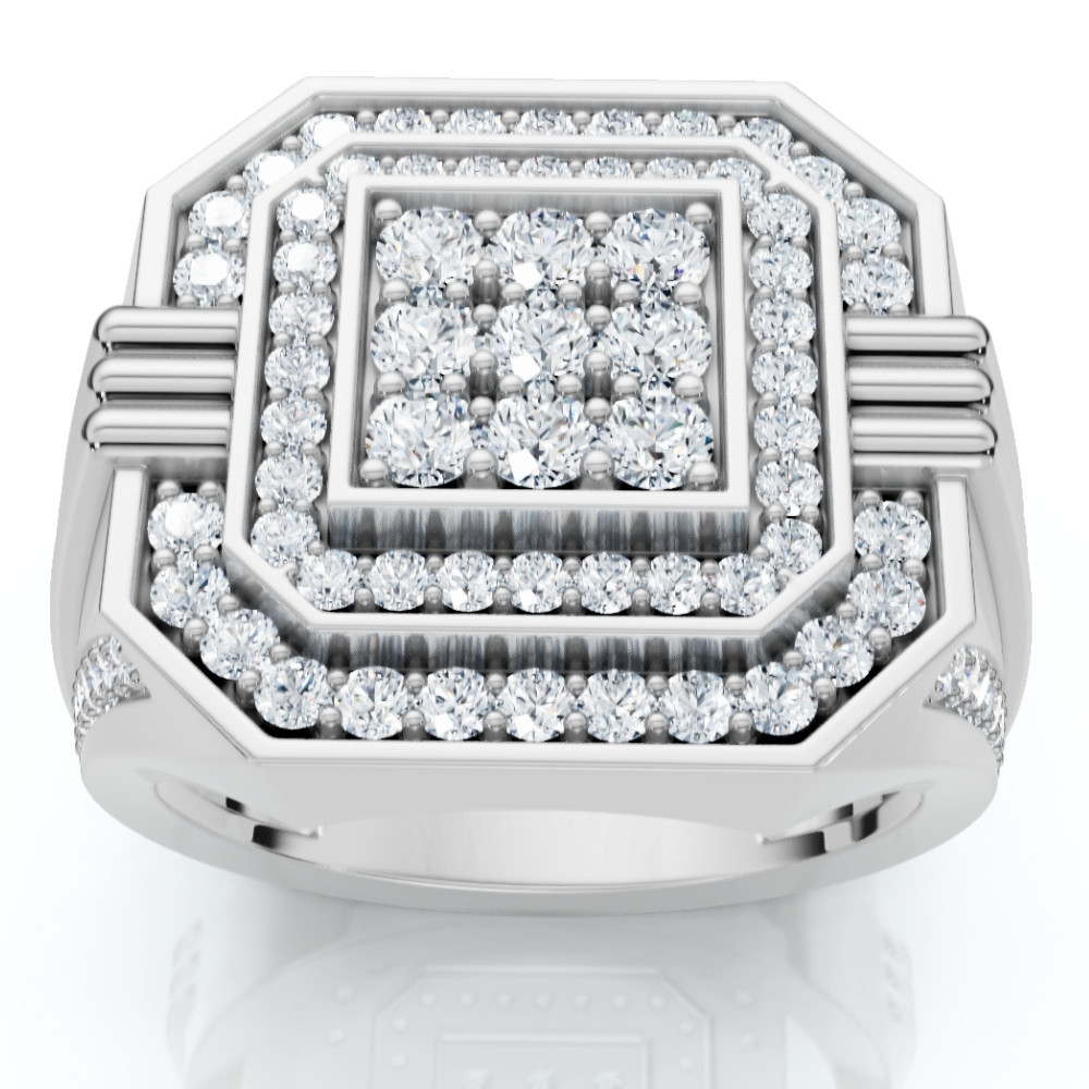 1 3/4Ct Diamond Men's Anniversary Ring White, Yellow, or Rose Gold Lab Grown (F-G, VS)