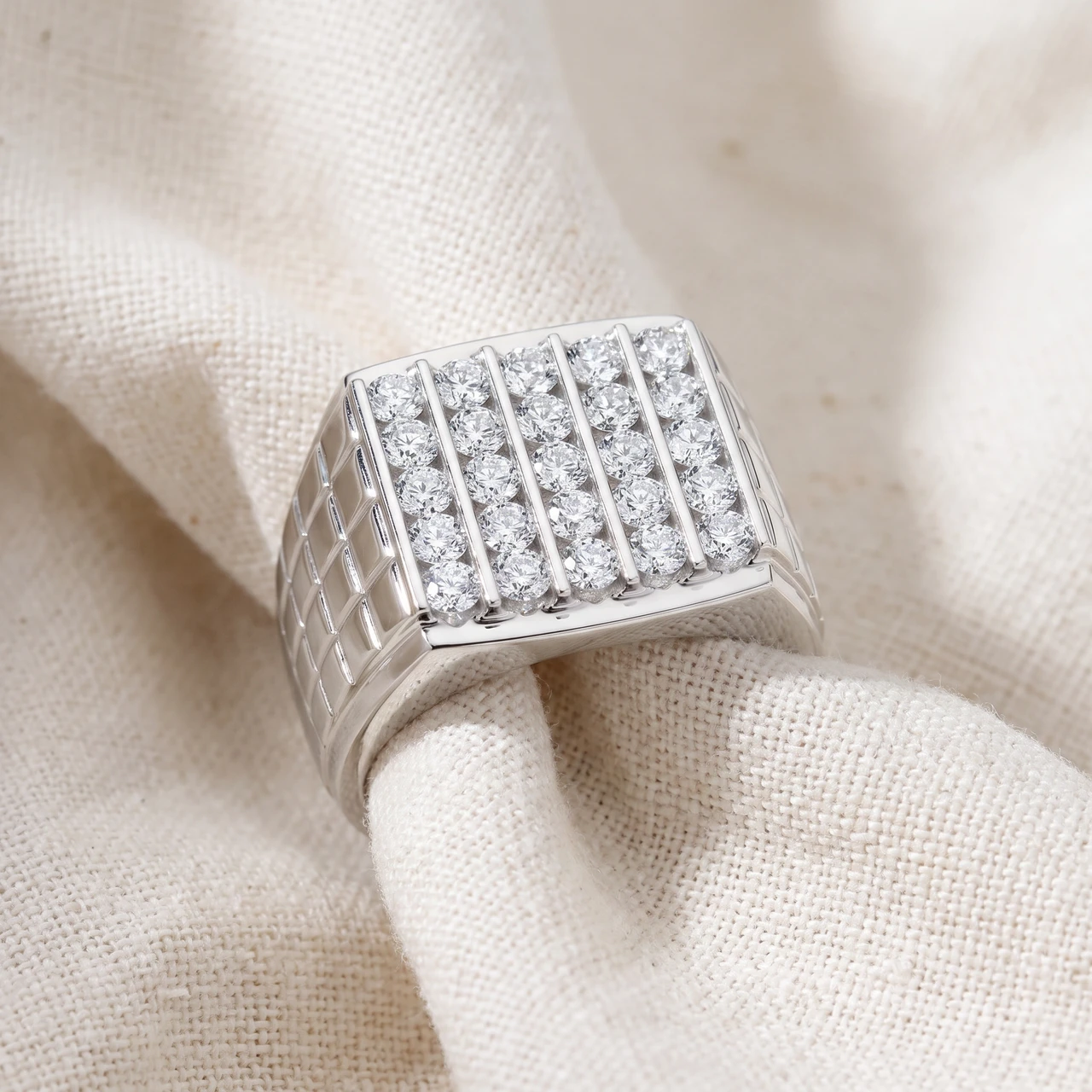 2Ct Diamond Men's Wedding Anniversary Ring 10k Gold Lab Grown (F-G, VS)