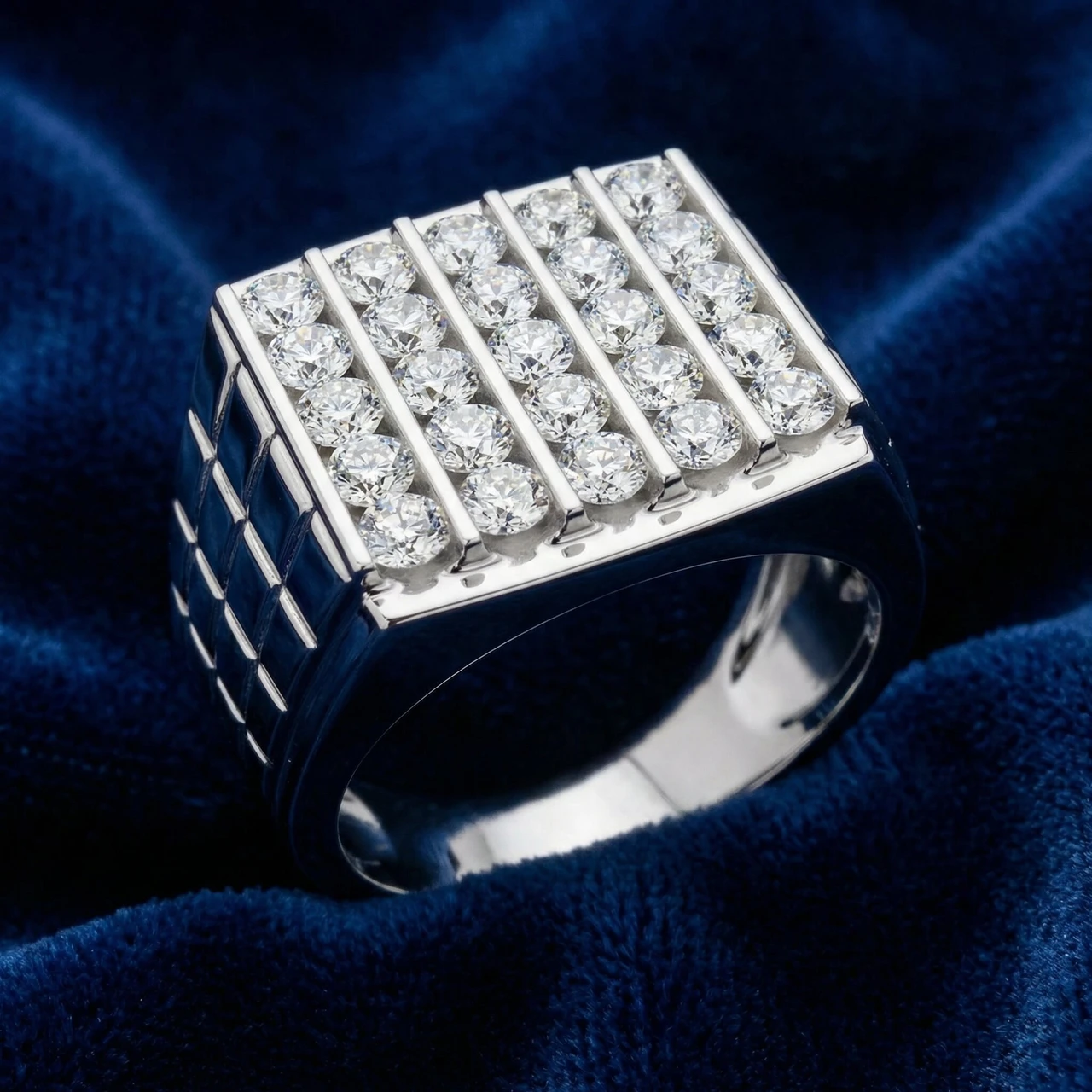 2Ct Diamond Men's Wedding Anniversary Ring 10k Gold Lab Grown (F-G, VS)