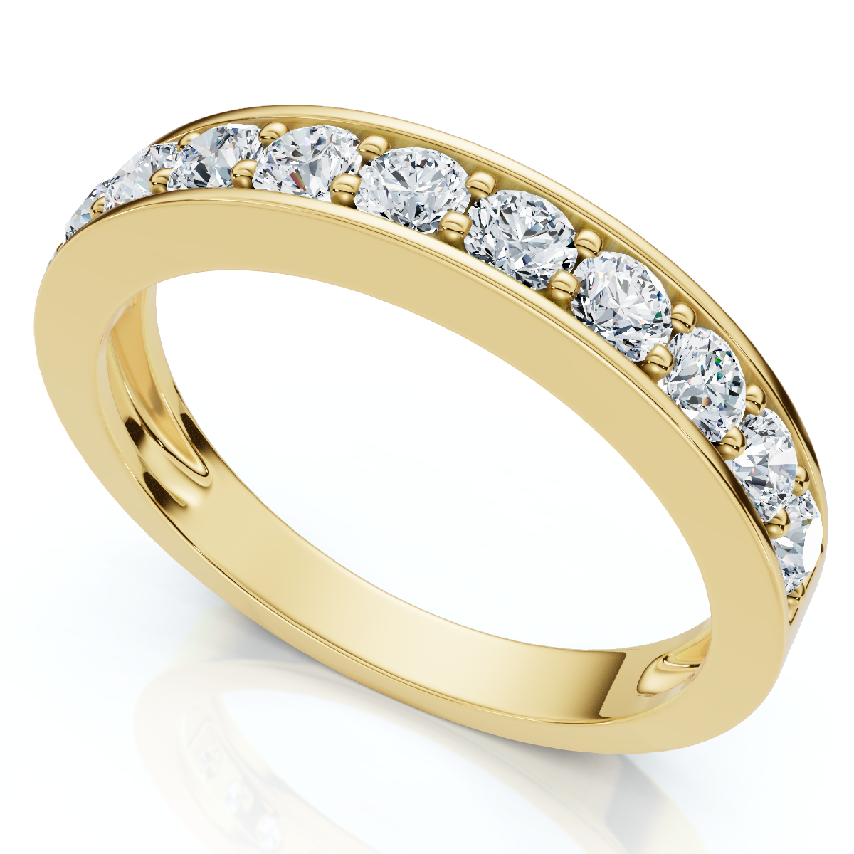 4/10Ct Channel & Prong Set Half Eternity Wedding Band 14k Gold Lab Grown (E-F, VS)