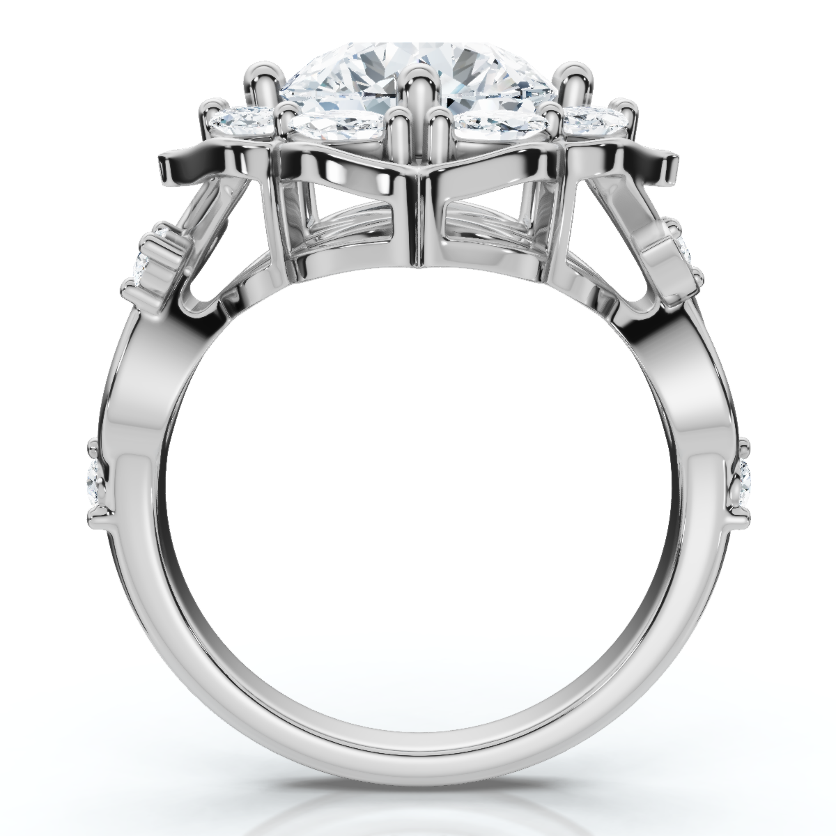 Certified 2.50 - 6.40Ct Diamond Vine Engagement Ring 14k Gold Lab Grown (G-H, VS2-SI1)