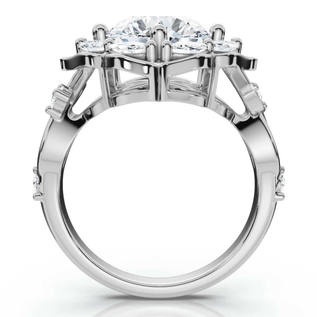 Certified 2.50 - 6.40Ct Diamond Vine Engagement Ring 14k Gold Lab Grown (G-H, VS2-SI1)