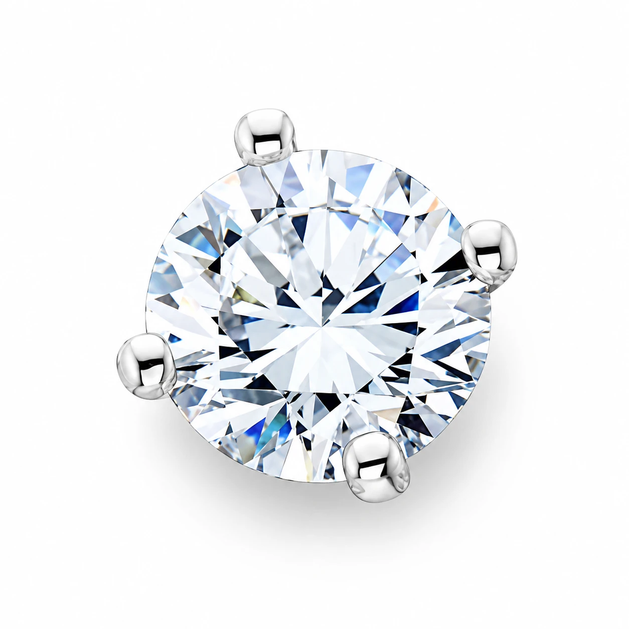 1/2ct Diamond Single Stud Earring 14K White Gold (H-I, I1)