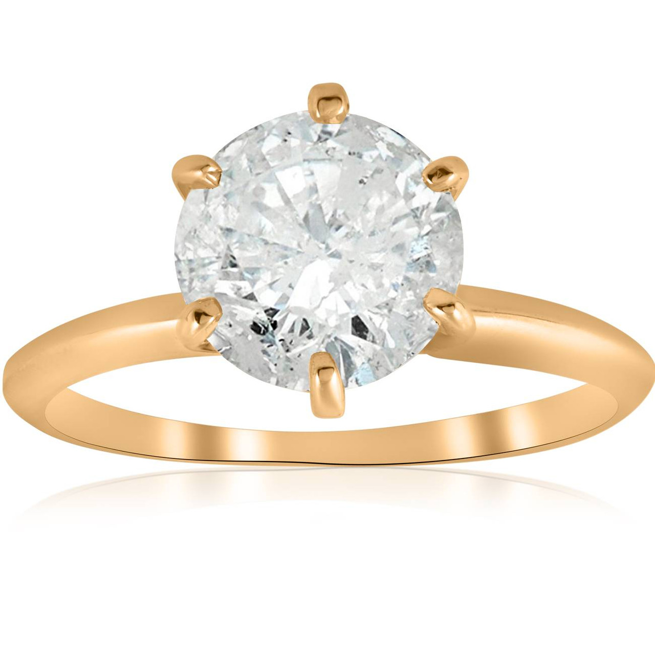 2 ct solitaire diamond ring yellow gold