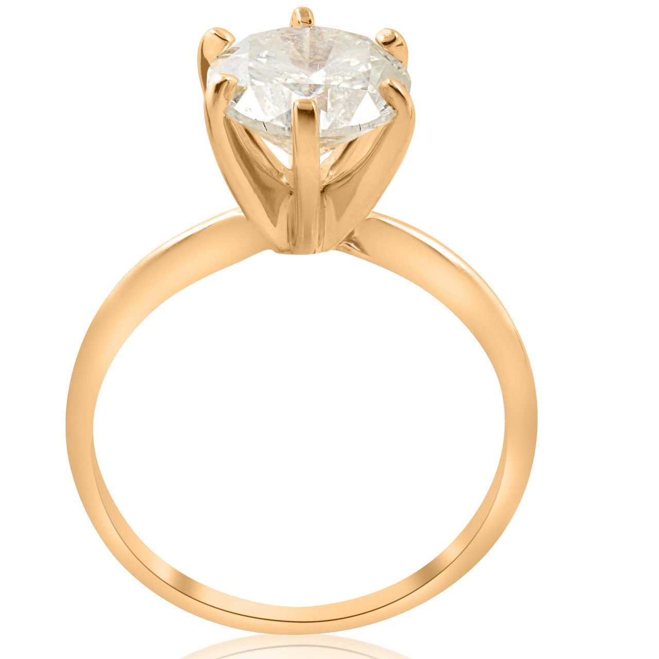 1/2 Carat T.W. Round Diamond 14K Yellow Gold Solitaire Engagement Ring -  Walmart.com