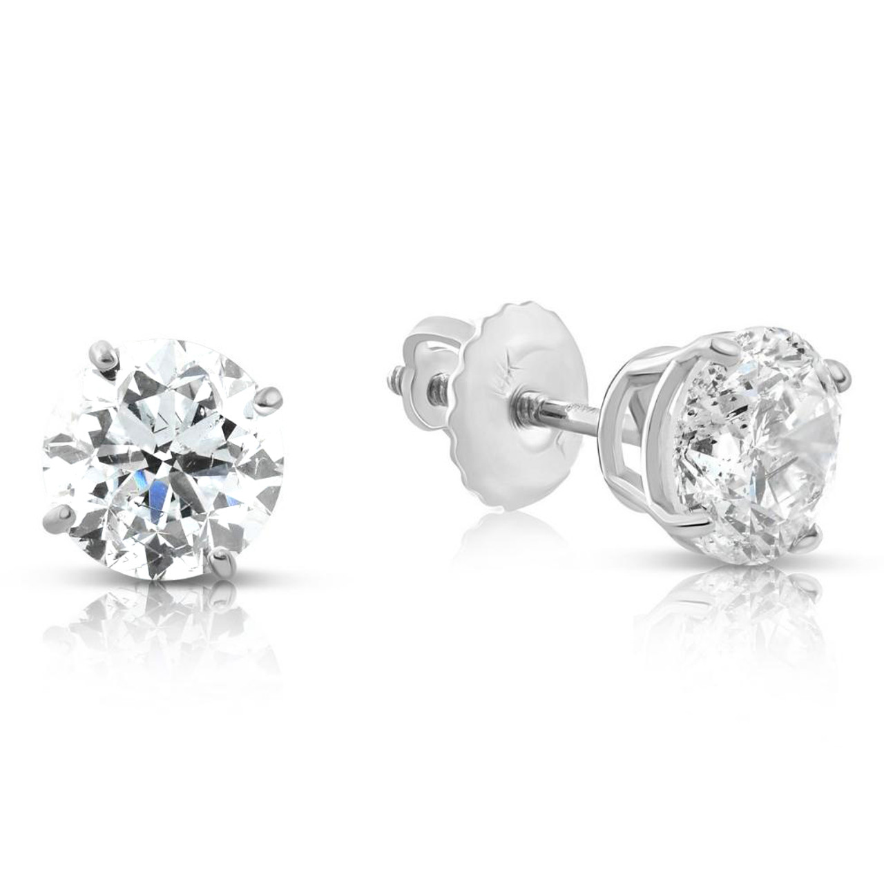 Amazon.com: AGS Certified 1 Carat Round Single Stud Diamond Earring in 14K  White Gold: Clothing, Shoes & Jewelry