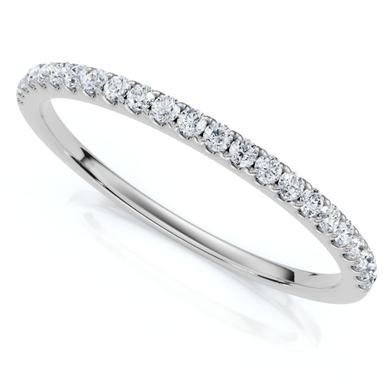 1/4Ct Diamond Wedding Ring Prong Set Stackable Anniversary Band Gold Lab Grown (G-H, VS)