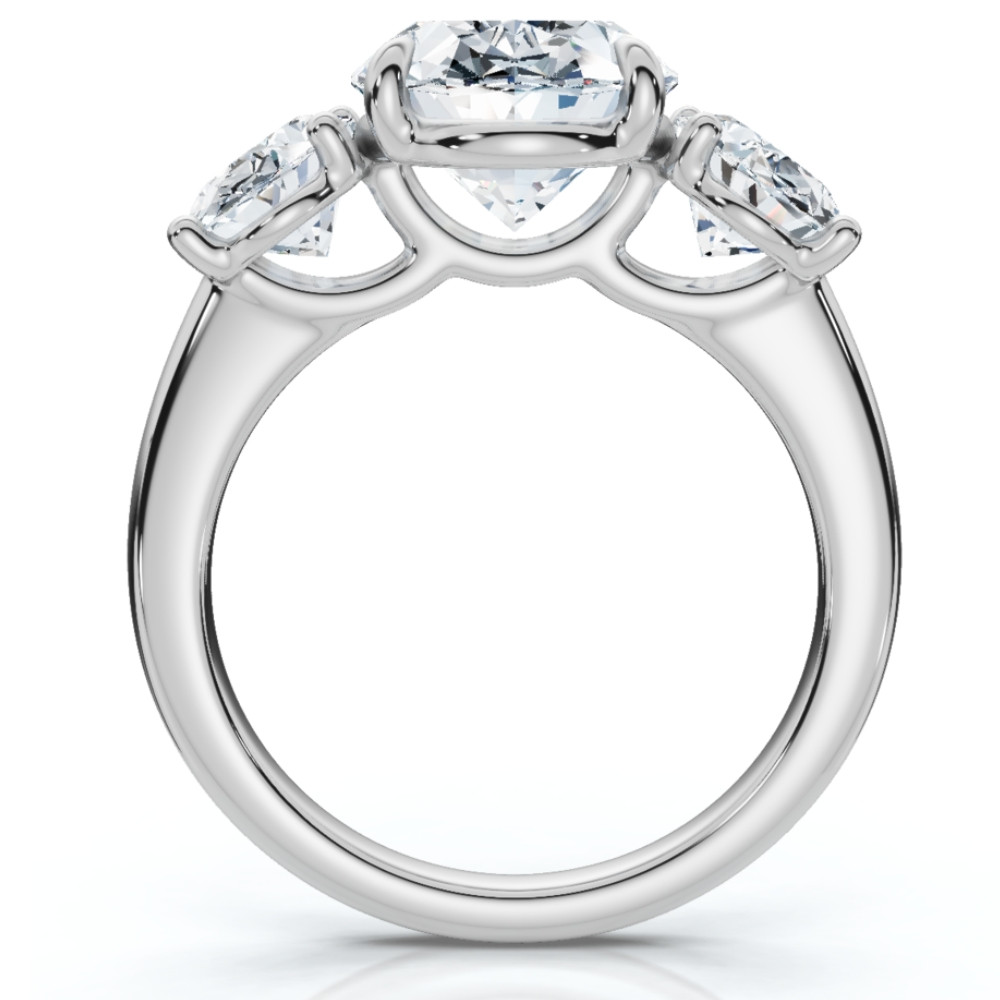 Certified 6Ct Three Stone Oval Diamond Anniversary Engagement Ring Lab Grown 14k (G-H, VS)
