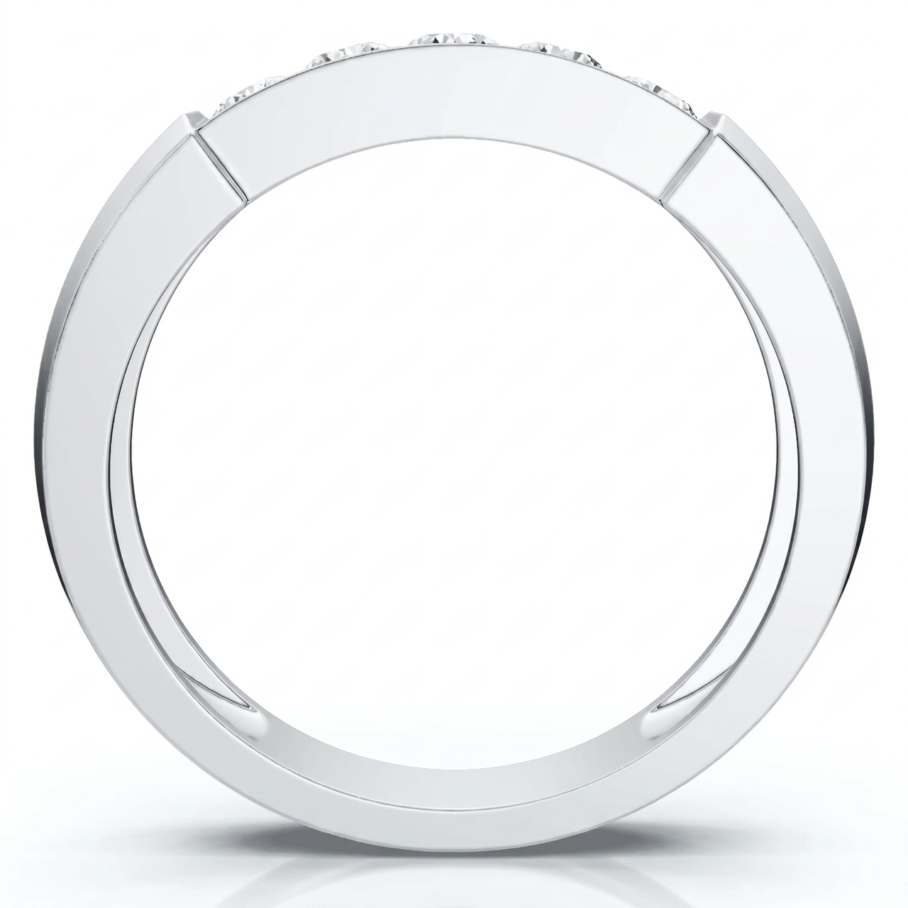 Mens 1/2ct 14K White Gold Round Diamond Wedding Ring (G-H, I1)