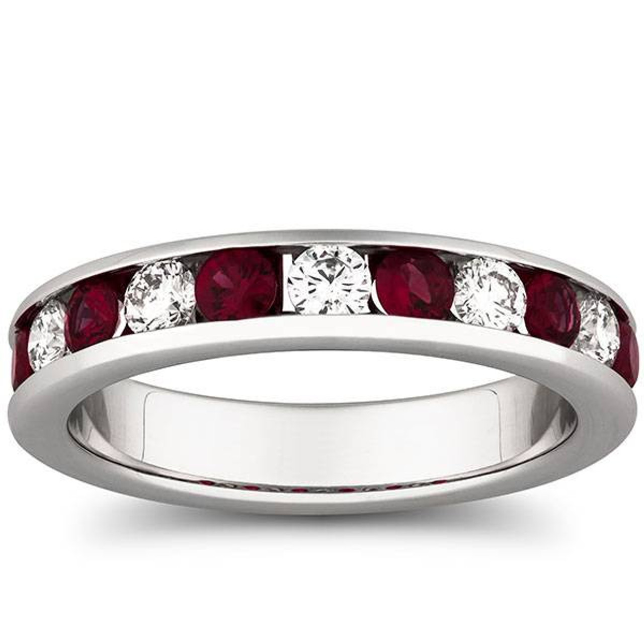 channel set ruby diamond ring