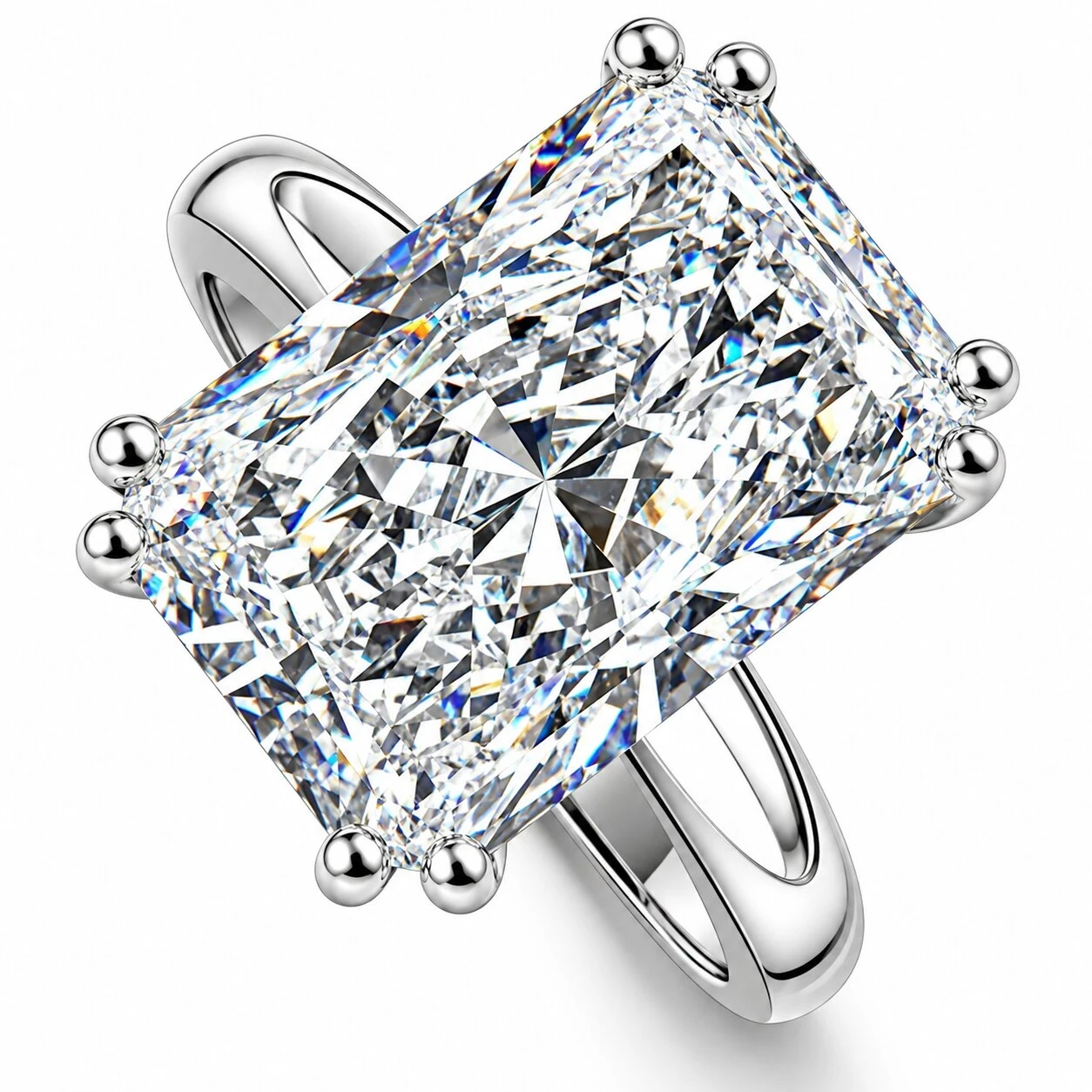 Certified 5Ct Radiant Solitaire Diamond Engagement Ring 14k Gold Lab Grown (G-H, VS)