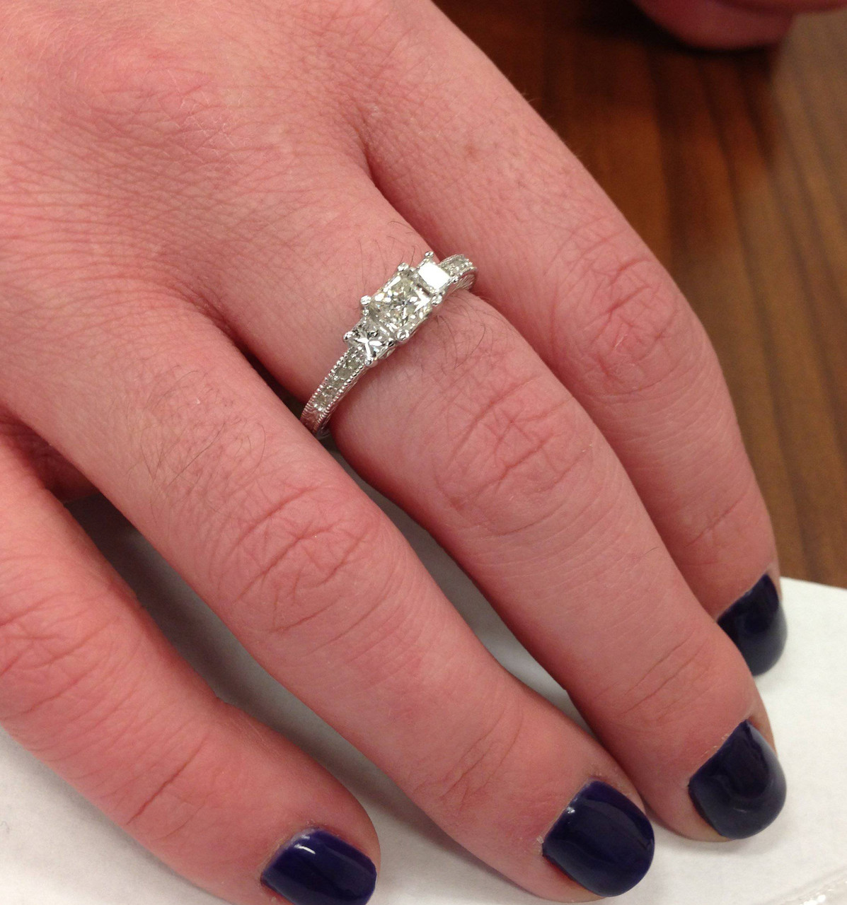 1ct Princess Cut Diamond Antique Ring 14K Gold (H-I, I1)