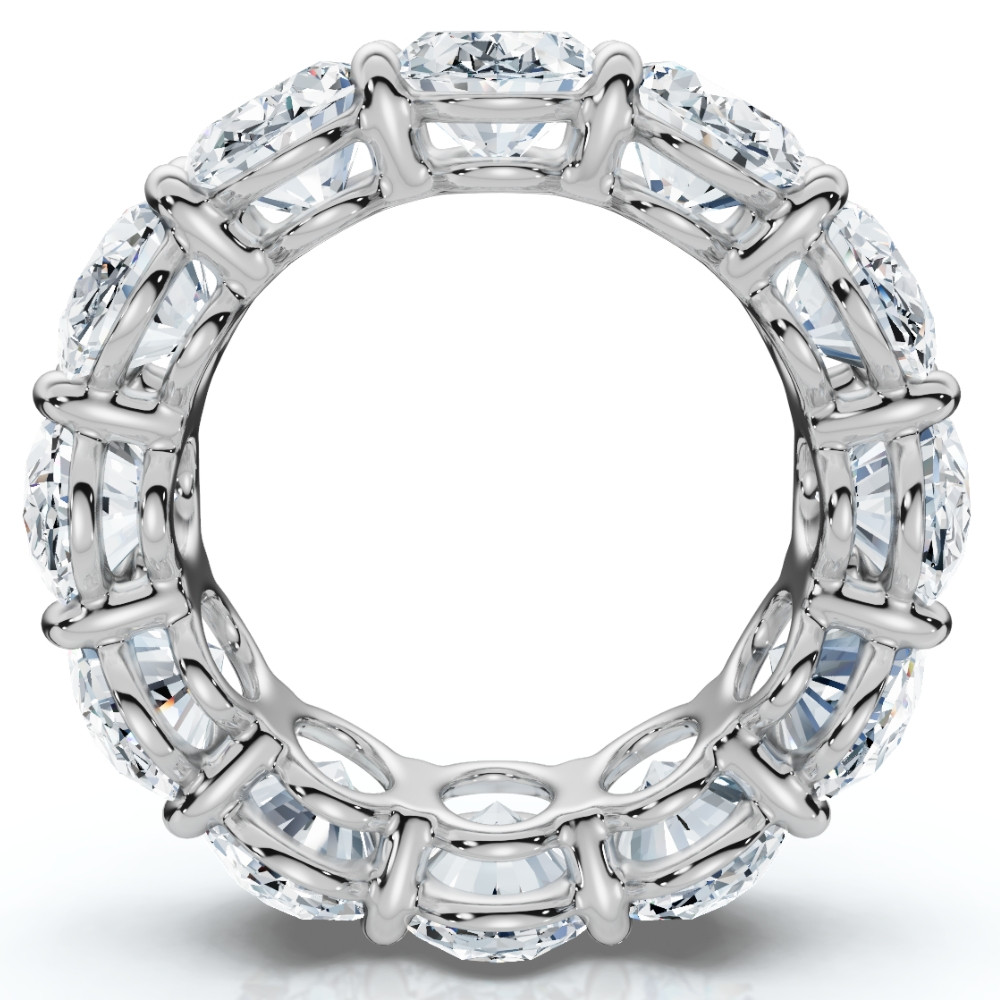 12Ct Oval Diamond Eternity Ring 14k Gold or Platinum Wedding Band Lab Grown (F-G, VS)