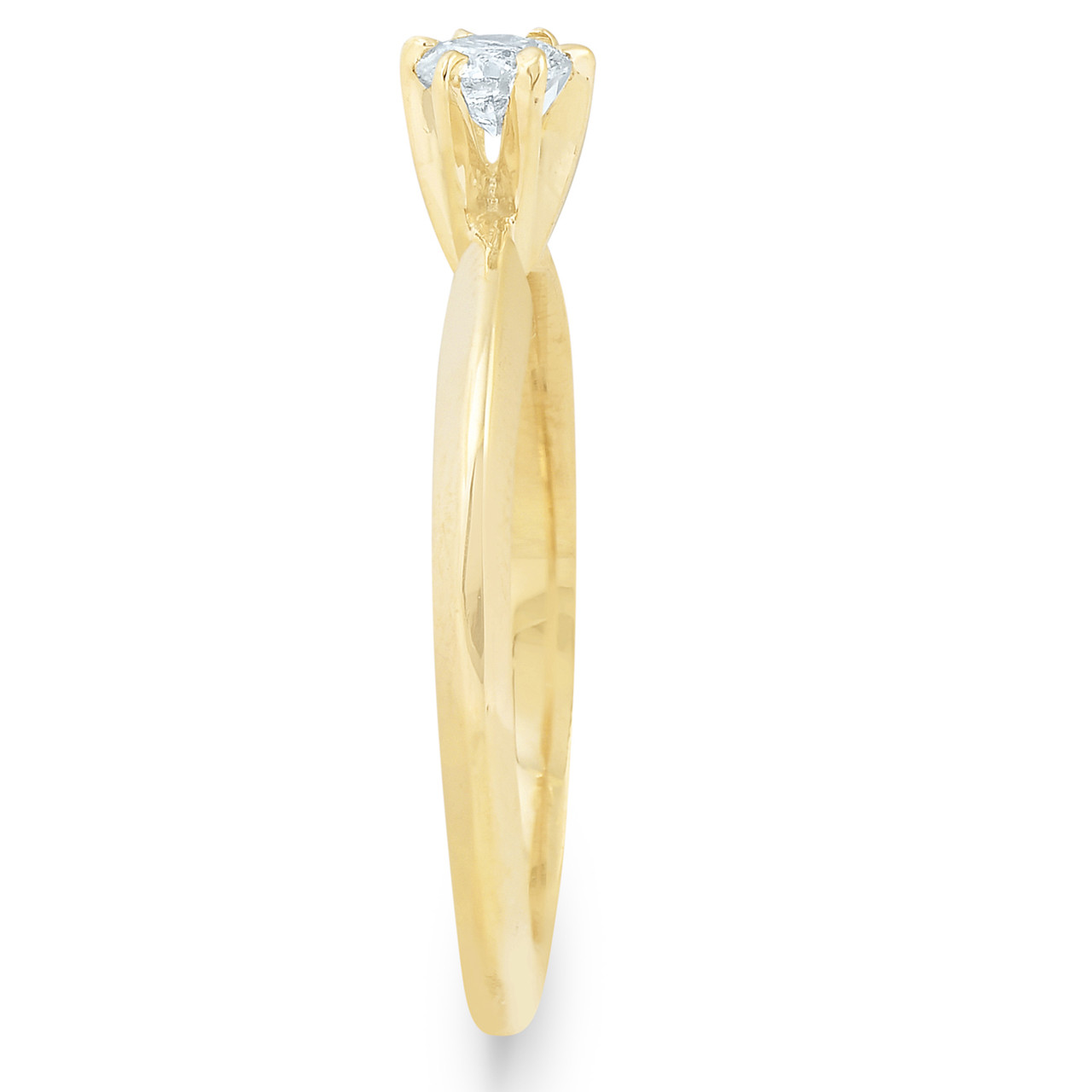 14k Yellow Gold 1/5ct Round Solitaire Diamond Engagement Ring (G-H, I1)