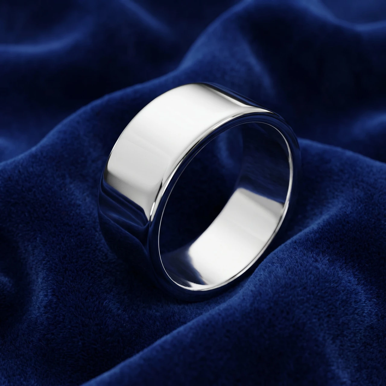 10mm Flat High Polished Wedding Band 950 Platinum