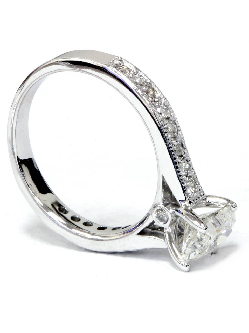 1 1/3Ct Oval Diamond Engagement Ring 14k White Gold Lab Grown (F-G, VS)