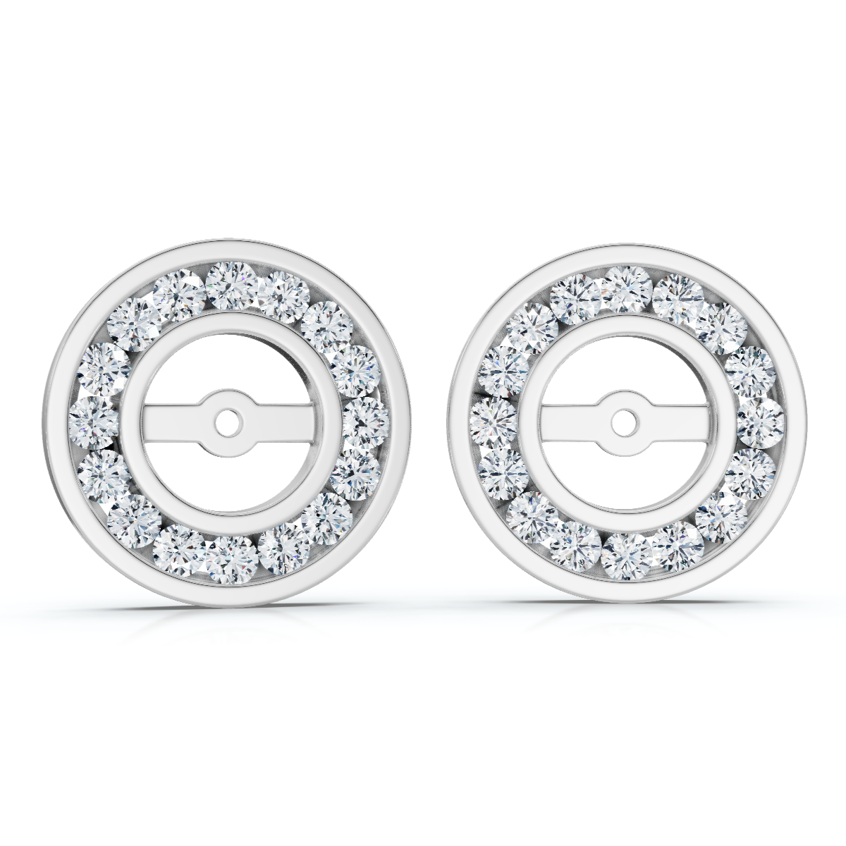 1/2 cttw Diamond Earring Jackets 14K White Gold (up to 4mm) (G-H, I1)