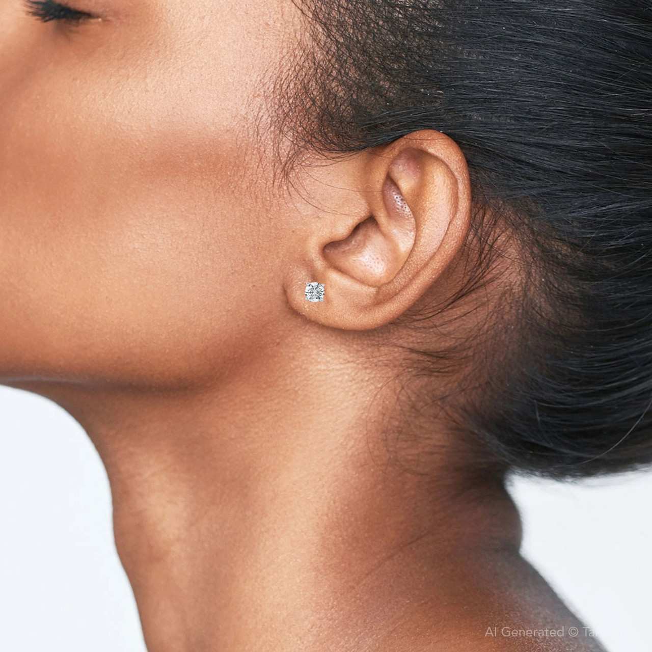 2 cttw Round Brilliant Cut Natural Diamond Studs With Screw Backs (I-J, I1)