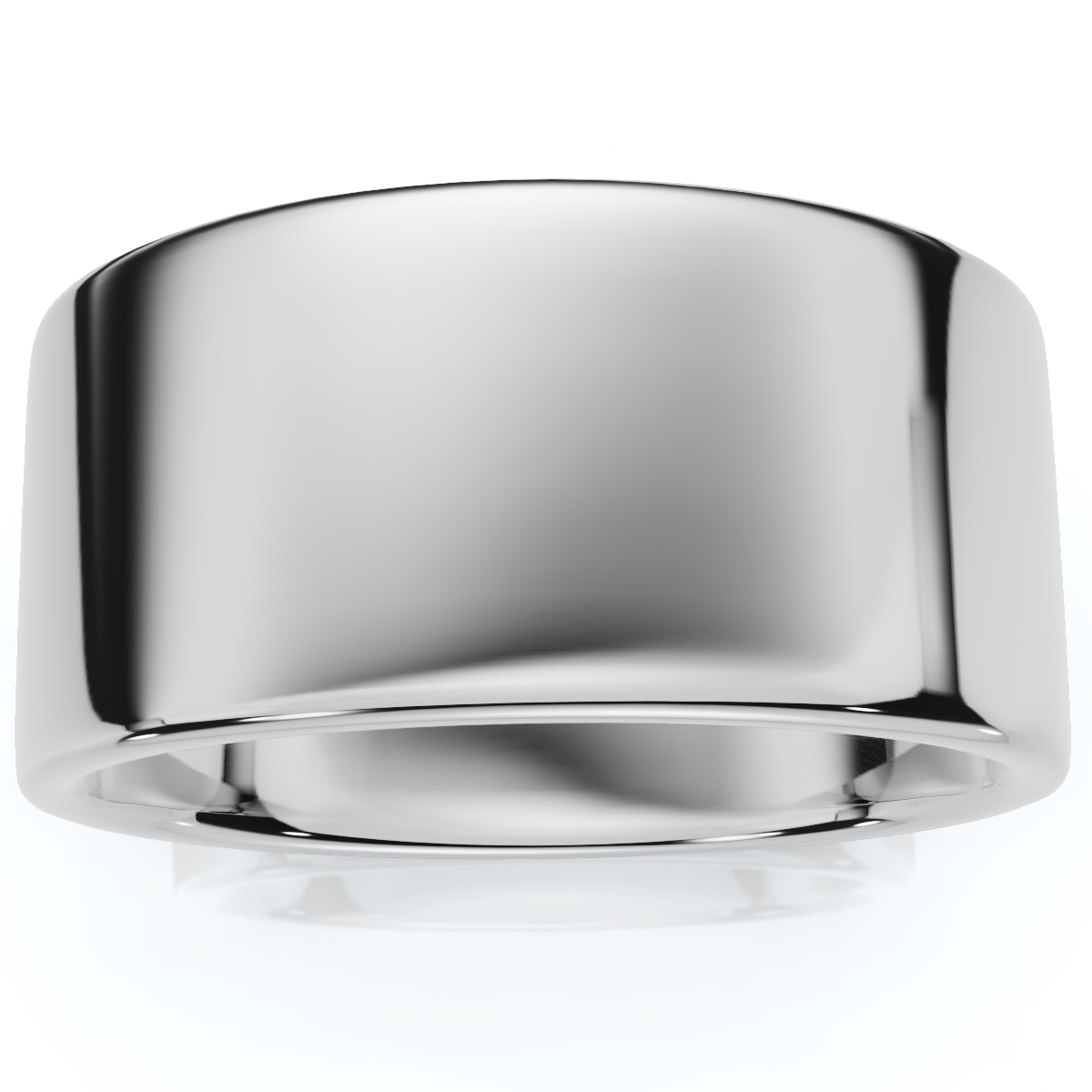 10MM Flat High Polished Wedding Band In 10K White Gold
