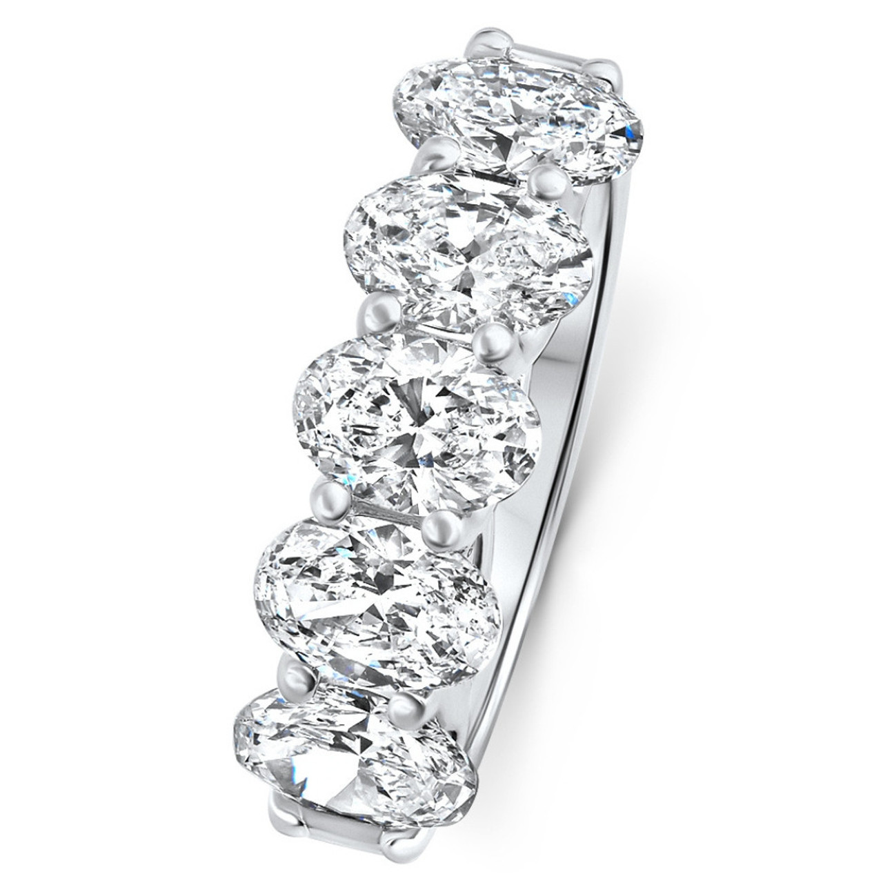 5Ct Oval Moissanite Five Stone Wedding Ring 14k Gold