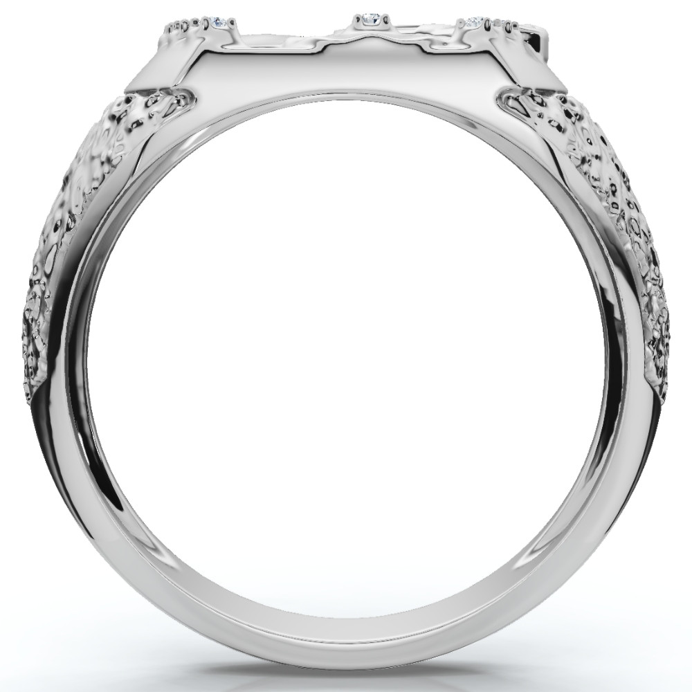 Men's Pinkie Horse Lucky Diamond Ring Gold Lab Grown (F-G, VS)