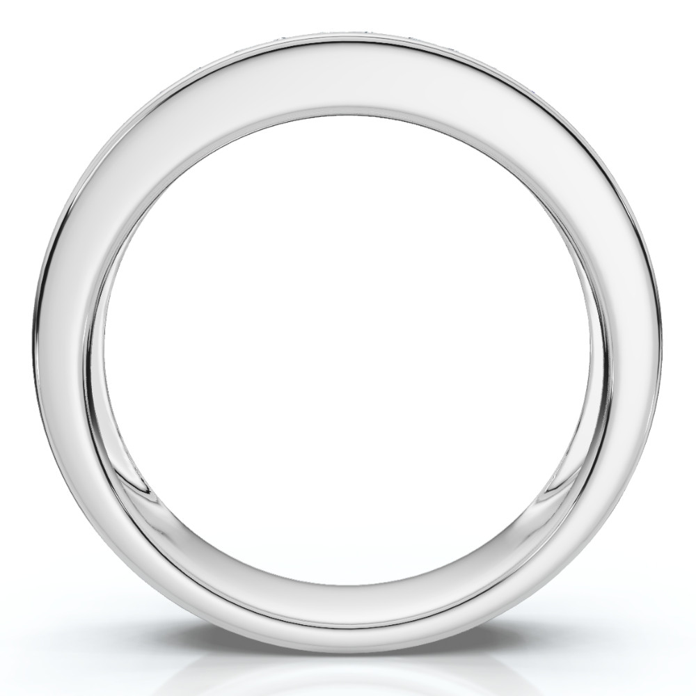 2Ct TW Men's Princess Cut Diamond Channel Set Wedding Ring Gold Lab Grown (F-G, VS)