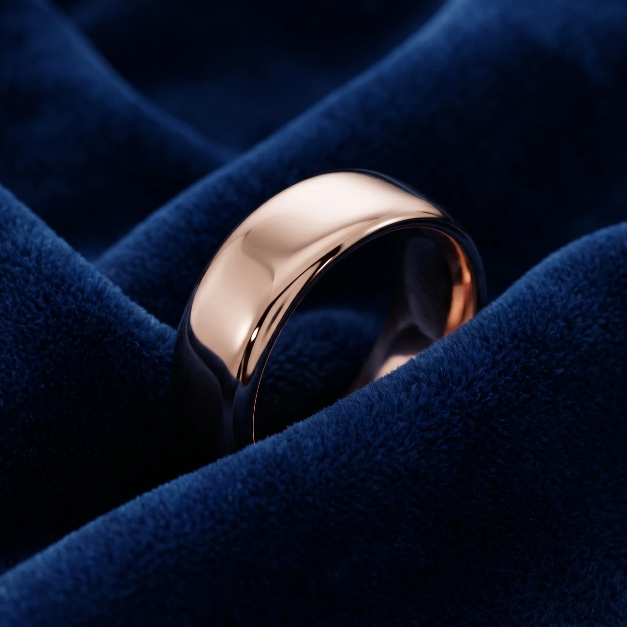 9mm Dome High Polished Wedding Band 14K Rose Gold