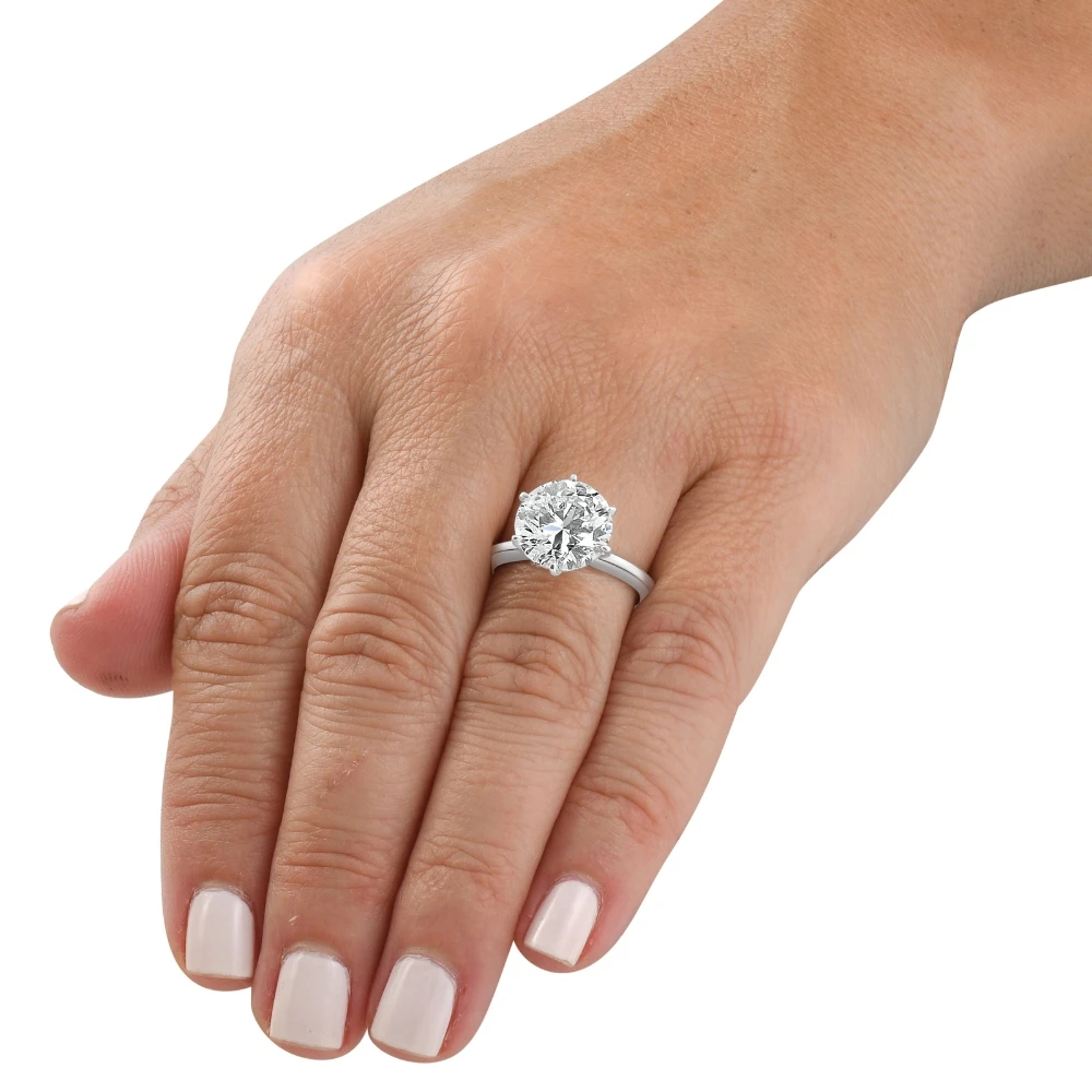 Certified 7Ct Solitaire Diamond Engagement Ring 14k White Gold Lab Grown (G-H, VS)