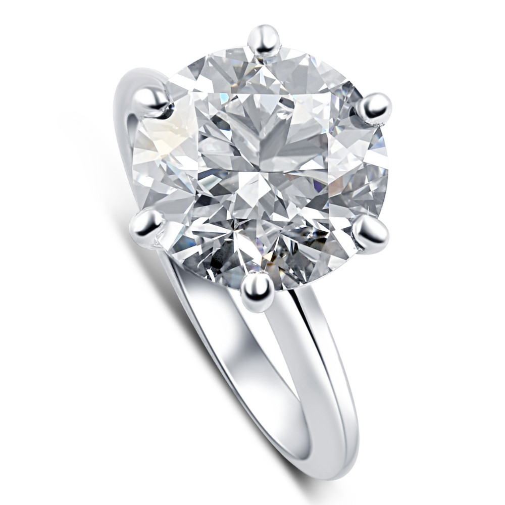 Certified 7.08Ct G/VS Solitaire Diamond Engagement Ring 14k White Gold Lab Grown (G-H, VS)