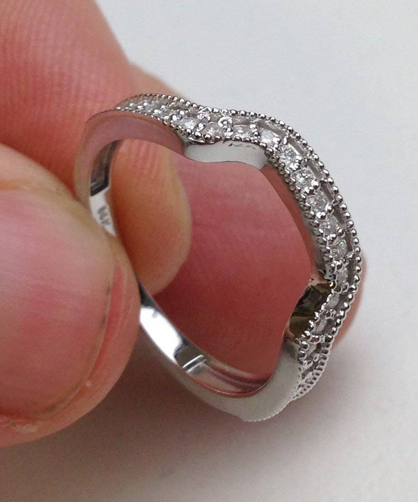 1/3ct Diamond Curved Ring 14K White Gold (H-I, I1)