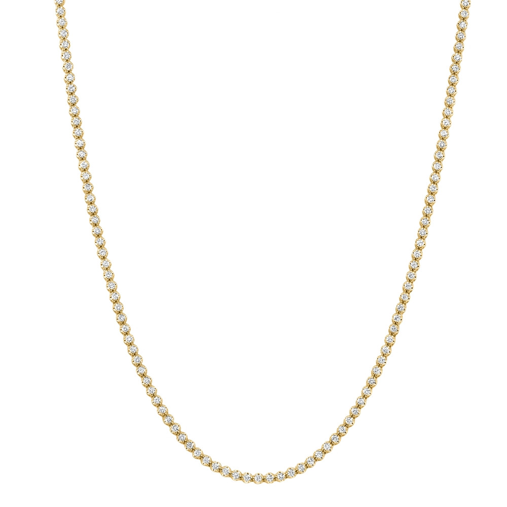 アクセサリー Round Cut Tennis Necklace GOLD Tennis Chain Round Cut 4mm - Gold - JAXXON
