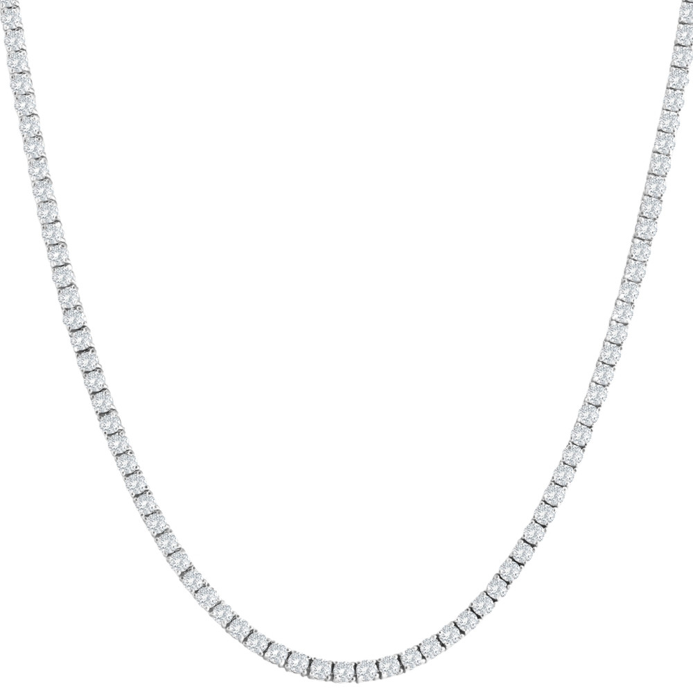 12Ct TW Lab Grown Diamond Tennis Necklace 14K White Gold 18