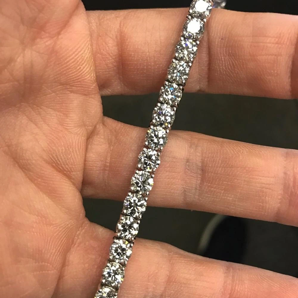 15Ct TW Natural Diamond Tennis Bracelet 7" Double Lock Clasp (H-I, I1)