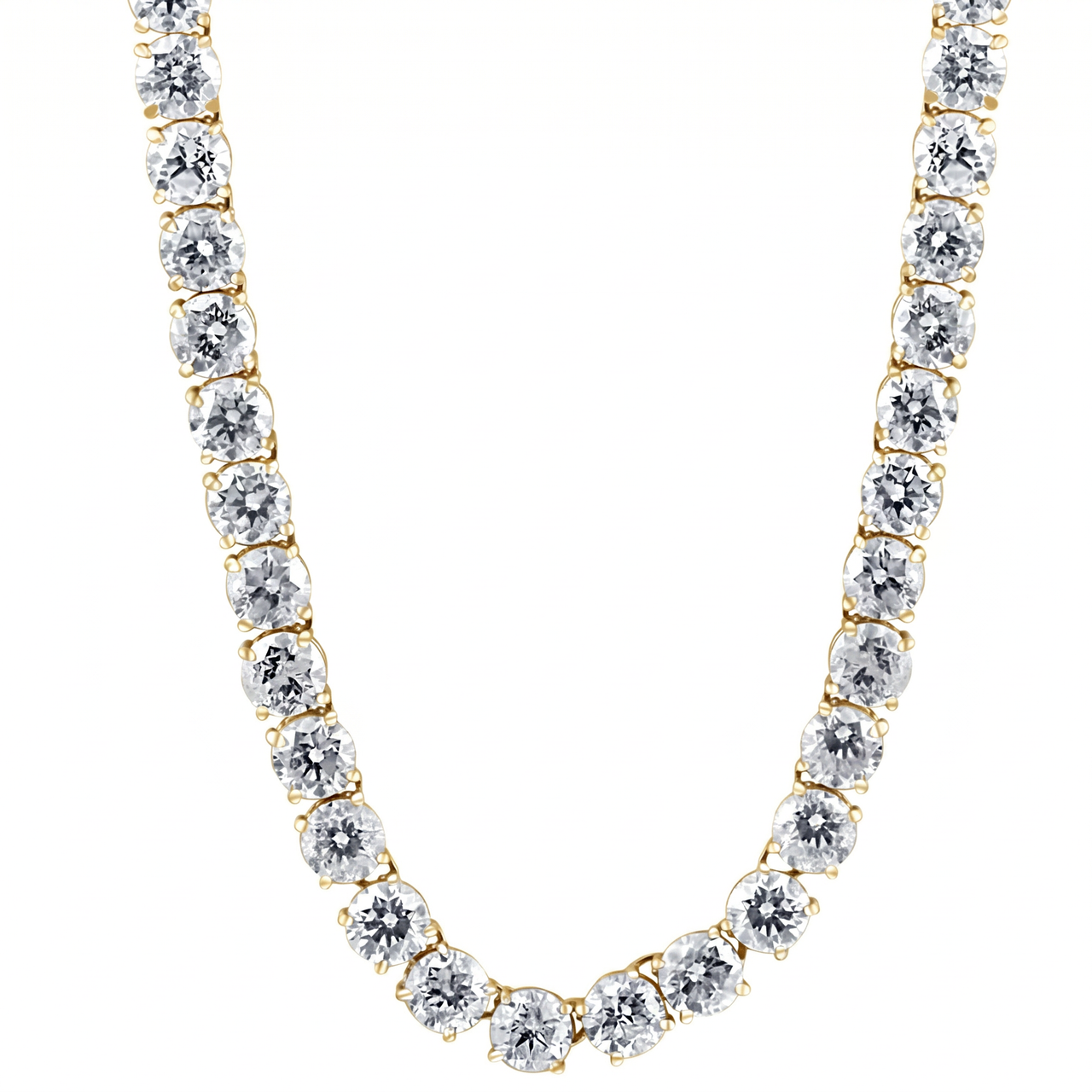 36Ct Natural Diamond Tennis Necklace 16.5" in 14k White or Yellow Gold (J-K, I2-I3)