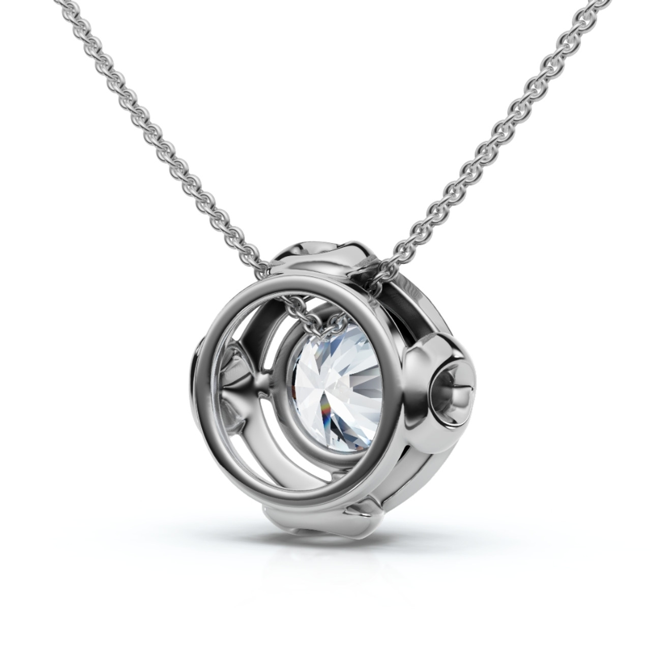 3/4Ct Natural Diamond Unspoken Pendant 14k Gold 18" Women's Solitaire Necklace (I-J, I2-I3)