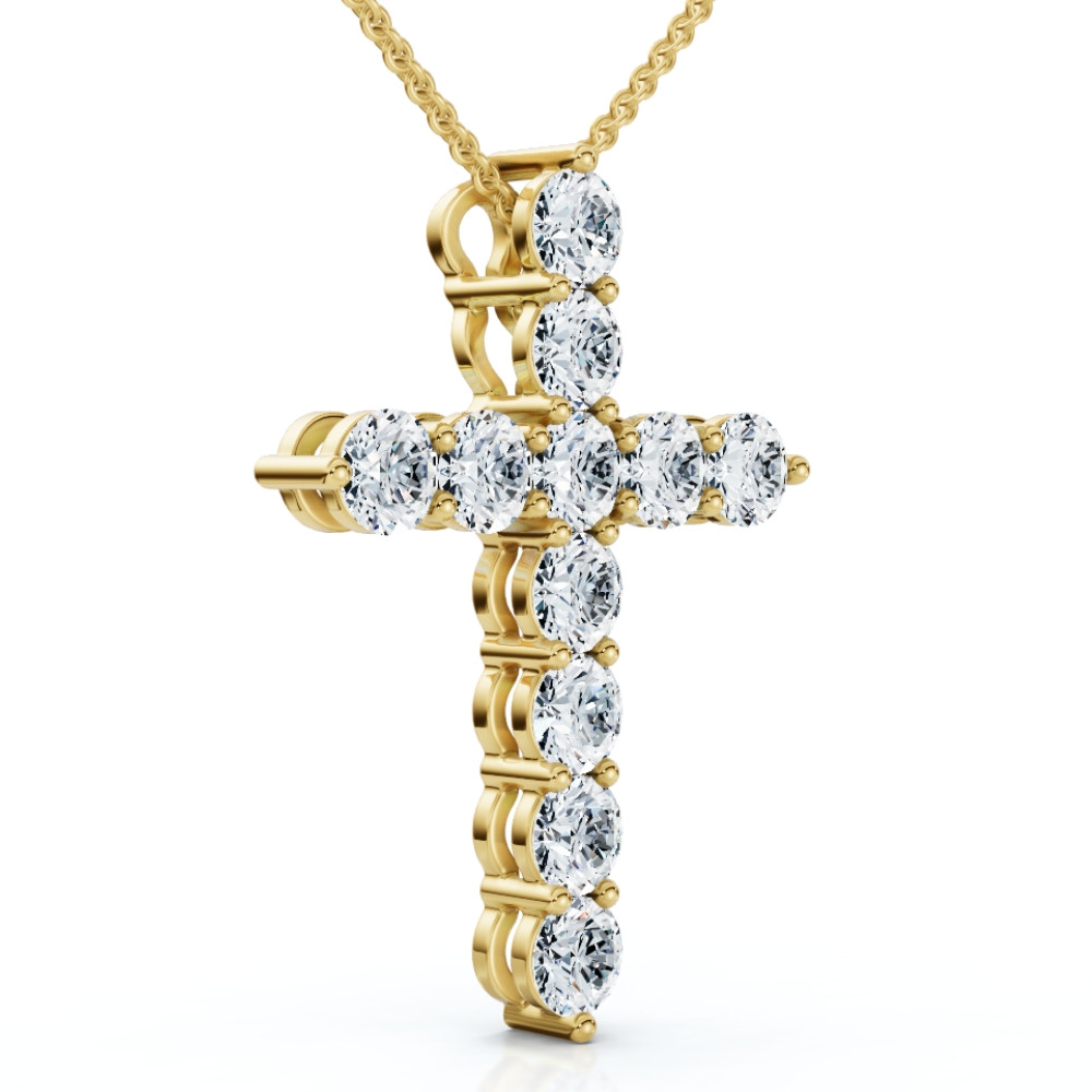1.25Ct Diamond Cross 14k Gold 18