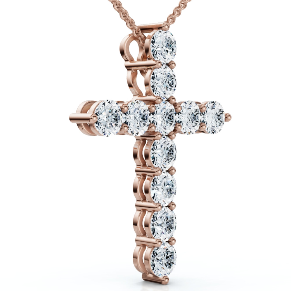 1.25Ct Diamond Cross 14k Gold 18