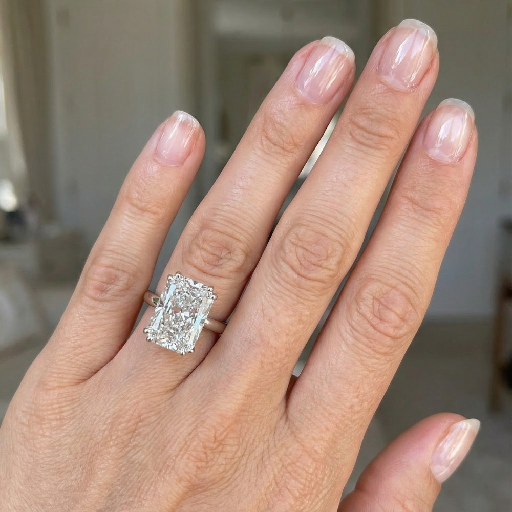 Certified 6.00Ct H/VS Radiant Cut Diamond Engagement Ring White Gold Lab Grown (H-I, VS)
