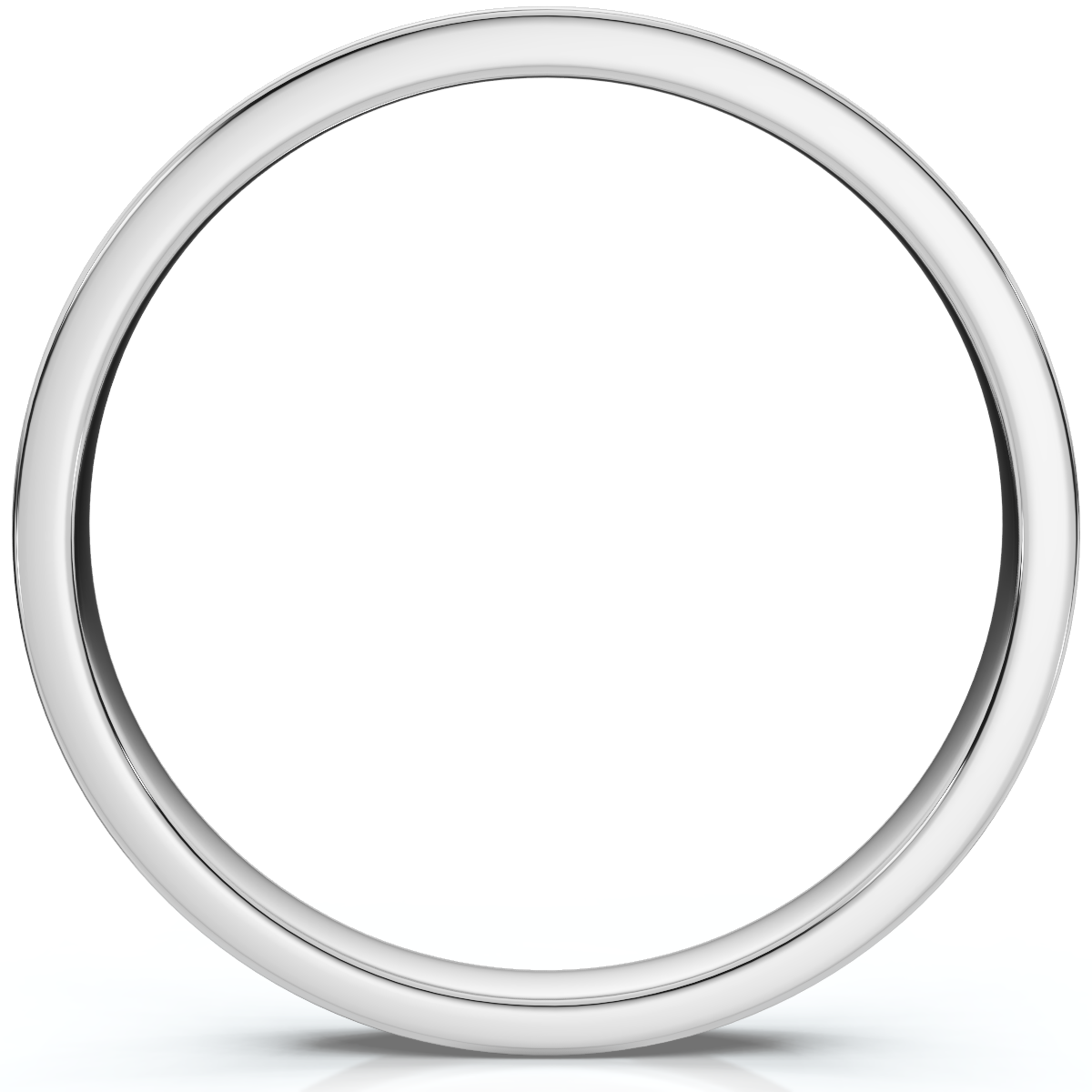 2mm Flat High Polished Wedding Band 10K White Gold