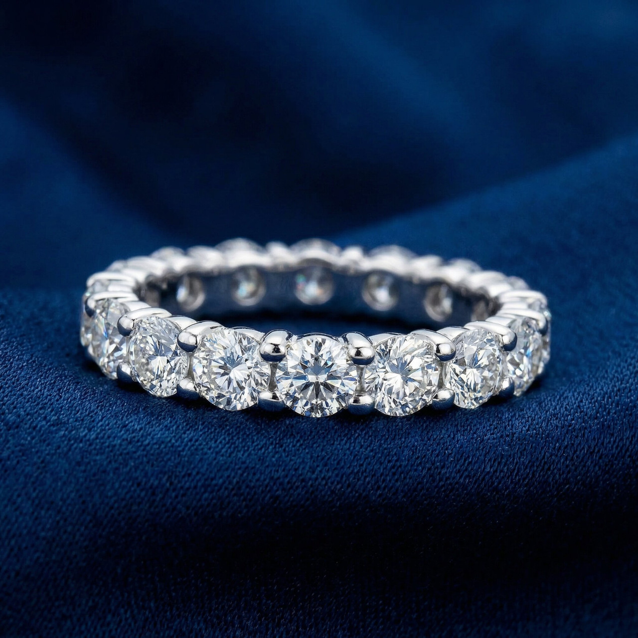 2ct Prong Diamond Eternity Ring 950 Platinum (G-H, I1)